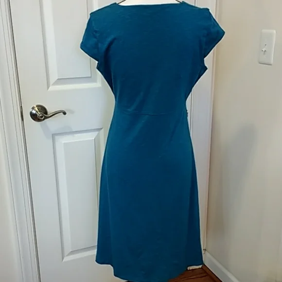 Toad&Co Blue A-line Midi Dress with Flutter Sleeves - Picture 5 of 11